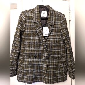 Anine Bing Madeleine Plaid Blazer